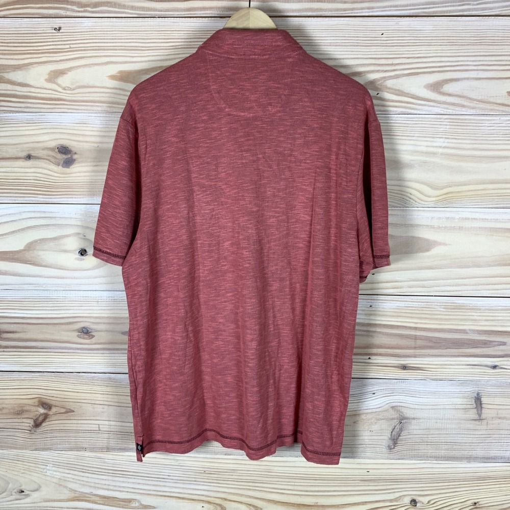 Nat Nast Polo Shirt Mens L Salmon Luxury Originals Rayon Blend Slub Knit Casual - Picture 4 of 7